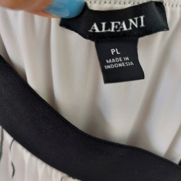 White Alfani skirt, size PL, white with black floral print. - Picture 2 of 4